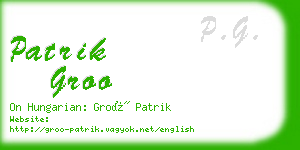 patrik groo business card